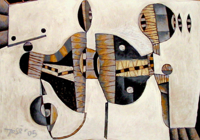 2005 - Encre et Pastel gras - 100 x 80 cm
