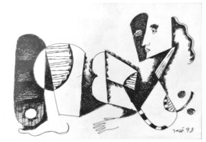 Dessin 1998 encre de Chine - 14.5 x 10 cm